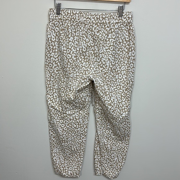 J. Crew Linen Cotton Leopard Drawstring Pant Size 6 - Picture 3 of 6